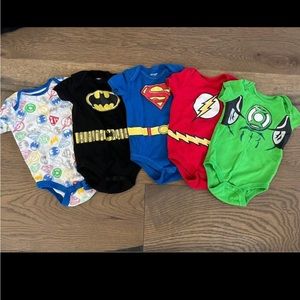 Baby Boy 5 pack DC comics Justice League Bodysuit 3-6mo